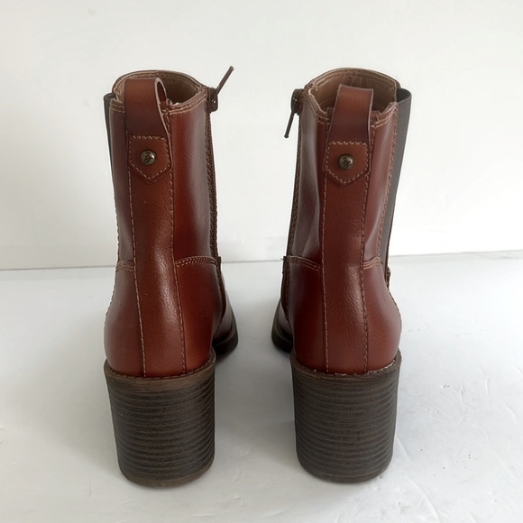 ZODIAC Claret Bootie Brown Ankle Chelsea Chunky Block Heel Boots Shoe Size 7 NEW - Picture 7 of 8